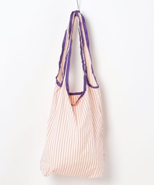 FOUND GOOD（ファウンドグッド）の「ストライプトラベルバッグ（エコバッグ/サブバッグ・レディース・グリーン/ピンク系/ブルー系・FREE）」の3枚目の写真