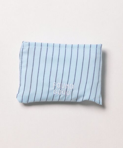 FOUND GOOD（ファウンドグッド）の「ストライプトラベルバッグ（エコバッグ/サブバッグ・レディース・グリーン/ピンク系/ブルー系・FREE）」の8枚目の写真