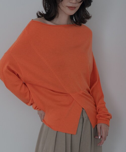 GALLEST（ギャレスト）の「2Wayドレープスリットニット（ニット/セーター・レディース・ブラック/オレンジ/ホワイト・38）」の3枚目の写真