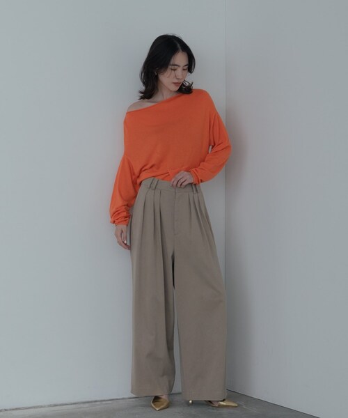 GALLEST（ギャレスト）の「2Wayドレープスリットニット（ニット/セーター・レディース・ブラック/オレンジ/ホワイト・38）」の12枚目の写真