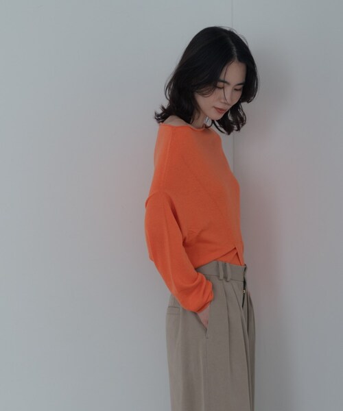 GALLEST（ギャレスト）の「2Wayドレープスリットニット（ニット/セーター・レディース・ブラック/オレンジ/ホワイト・38）」の15枚目の写真