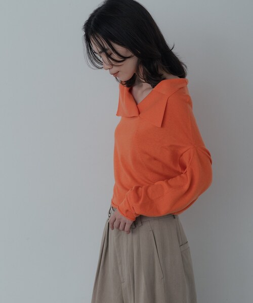 GALLEST（ギャレスト）の「2Wayドレープスリットニット（ニット/セーター・レディース・ブラック/オレンジ/ホワイト・38）」の21枚目の写真