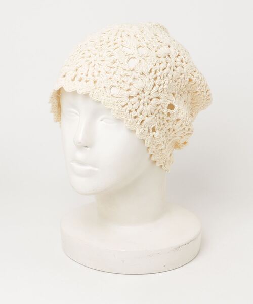 Vini（ヴィニ）の「クロシェ編みビーニー（ニットキャップ/ビーニー・レディース・ベージュ/ブラック/アイボリー・FREE）」の15枚目の写真