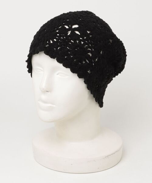 Vini（ヴィニ）の「クロシェ編みビーニー（ニットキャップ/ビーニー・レディース・ベージュ/ブラック/アイボリー・FREE）」の16枚目の写真