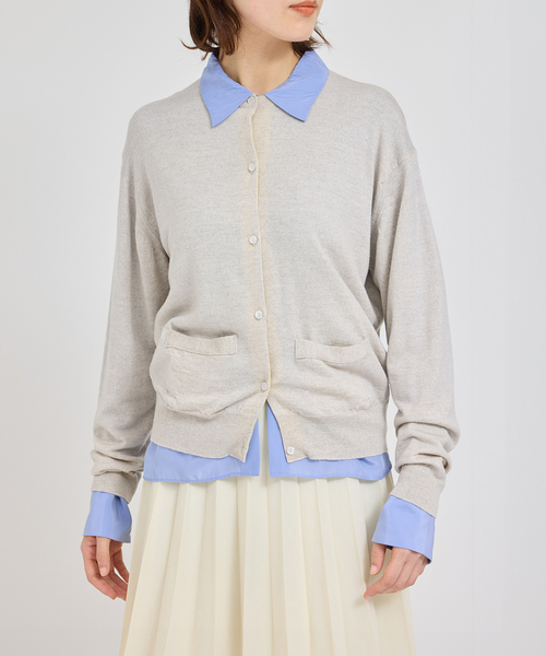 JOHN SMEDLEY（ジョンスメドレー）の「JOHN SMEDLEY別注 CD（ジョンスメドレー別注/天竺ニットカーディガン）（カーディガン/ボレロ・レディース・ライトグレー/ベージュ/ワイン/ブラック/チャコールグレー・38）」の10枚目の写真