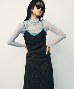 セール】Sheer Knit Polo Shirt Maxidresses/シアーニットポロ