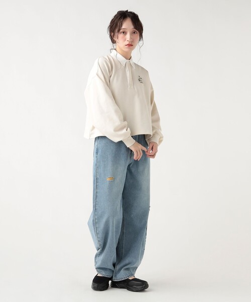 BEAMS HEART（ビームスハート）の「サガラ ネコ ラガースウェット（スウェット・レディース・チャコールグレー/レッド系その他5/ホワイト系その他5・FREE）」の5枚目の写真