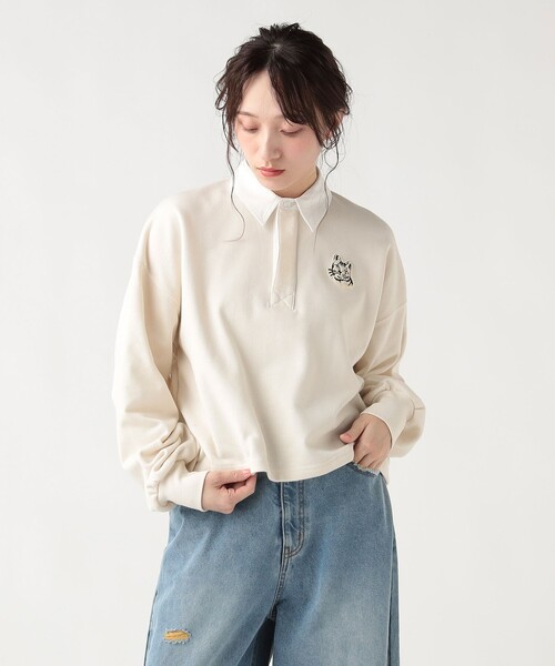 BEAMS HEART（ビームスハート）の「サガラ ネコ ラガースウェット（スウェット・レディース・チャコールグレー/レッド系その他5/ホワイト系その他5・FREE）」の8枚目の写真