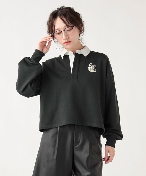 BEAMS HEART（ビームスハート）の「サガラ ネコ ラガースウェット（スウェット・レディース・チャコールグレー/レッド系その他5/ホワイト系その他5・FREE）」の11枚目の写真