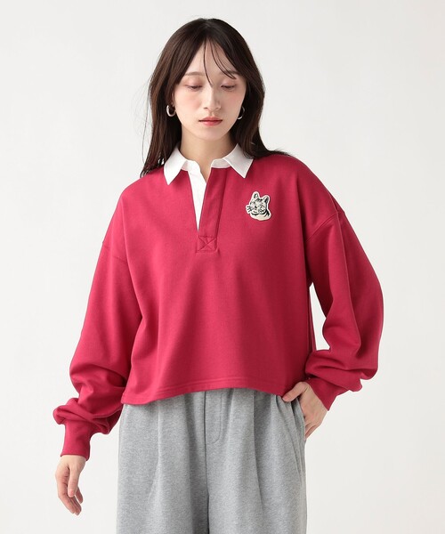 BEAMS HEART（ビームスハート）の「サガラ ネコ ラガースウェット（スウェット・レディース・チャコールグレー/レッド系その他5/ホワイト系その他5・FREE）」の15枚目の写真