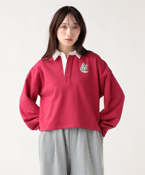 BEAMS HEART（ビームスハート）の「サガラ ネコ ラガースウェット（スウェット・レディース・チャコールグレー/レッド系その他5/ホワイト系その他5・FREE）」の16枚目の写真