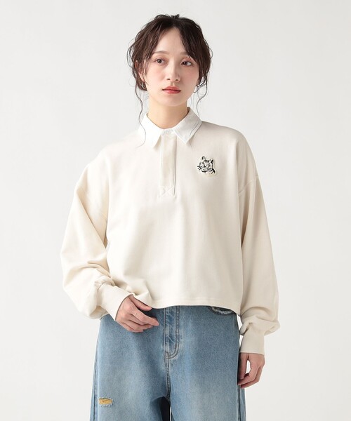 BEAMS HEART（ビームスハート）の「サガラ ネコ ラガースウェット（スウェット・レディース・チャコールグレー/レッド系その他5/ホワイト系その他5・FREE）」の4枚目の写真