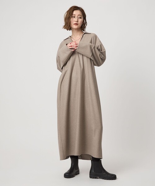 【未使用】conte コンテ　キュプラギャザーティアードワンピース conte（コンテ）の「＜conte＞キュプラ ギャザー ティアードワンピース