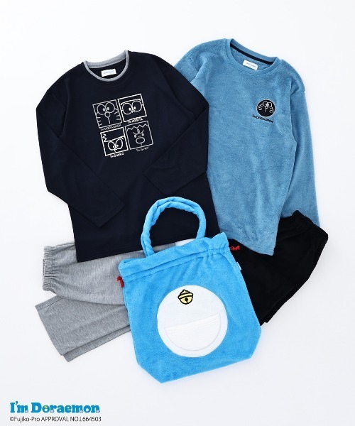 RUGGEDWORKS（ラゲッドワークス）の「【完売】《I'm Doraemon》アイム ドラえもん ルームウェア 2着セット 袋付き（ルームウェア/パジャマ・メンズ・グレー/ネイビー・M/L）」の2枚目の写真