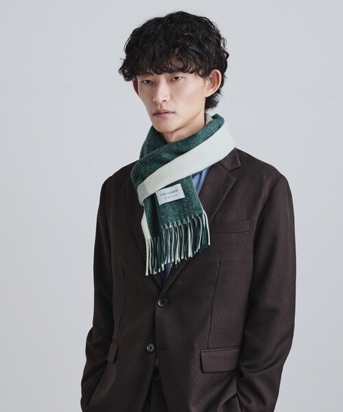 tk.TAKEO KIKUCHI（ティーケータケオキクチ）の「【カシミヤ100％】ピュアカシミヤセパレートマフラー（マフラー・メンズ・アイボリー系4/ブルー系その他6/ワイン系1/ブルーグリーン/ブラック系4・00）」の17枚目の写真
