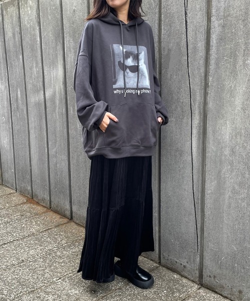 CRB(シーアールビー)の「フェイクスウェードティアードロングスカート(スカート・レディース・ブラック/カーキ/ブラウン/ベージュ/グレー・F)」の14枚目の写真
