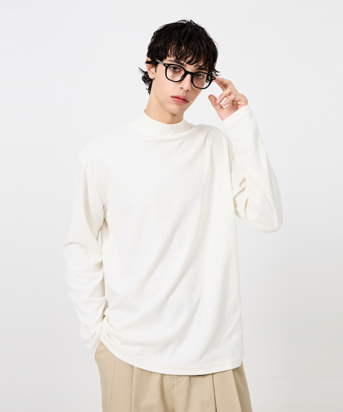 DIMITRI BLACK（ディミトリブラック）の「コンフォートハーフモックネックニットTシャツ_ホワイト（ニット/セーター・レディース・その他・MEDIUM/LARGE/X-LARGE）」の3枚目の写真