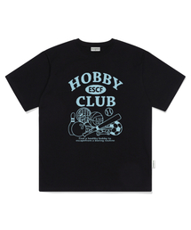 イースケープハビクラブプリントオーバーサイズ半袖Tシャツブラック
