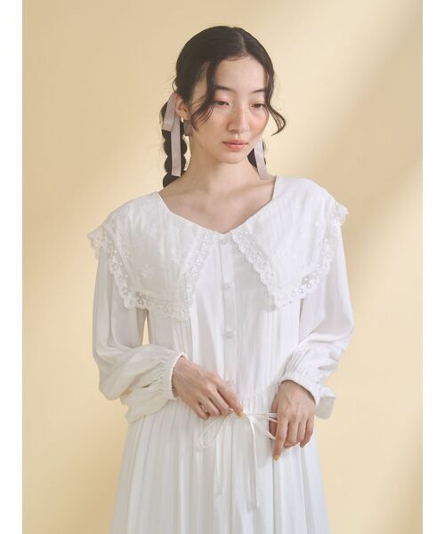 merry jenny（メリージェニー）の「airy lace collarワンピース（ワンピース・レディース・クリーム/オフホワイト/ピンク・FREE）」の13枚目の写真