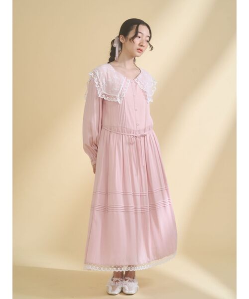 merry jenny（メリージェニー）の「airy lace collarワンピース（ワンピース・レディース・クリーム/オフホワイト/ピンク・FREE）」の15枚目の写真