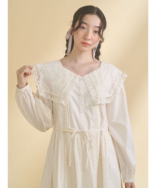 merry jenny（メリージェニー）の「airy lace collarワンピース（ワンピース・レディース・クリーム/オフホワイト/ピンク・FREE）」の21枚目の写真