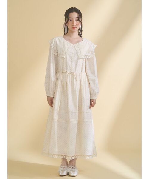 セール】airy lace collarワンピース（ワンピース）｜merry jenny