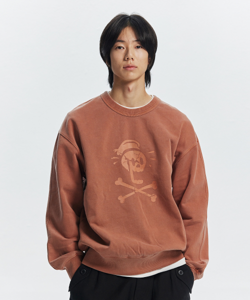 BLACK FLAG PIGMENT DYEING SWEATSHIRT _ BRICK