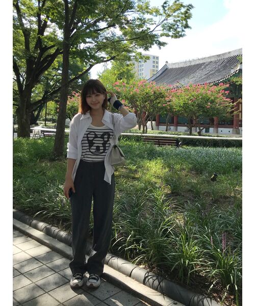MUSINSA STANDARD WOMAN（ムシンサスタンダードウーマン）の「ウィメンズハイウエストワイドヒドンバンディングスラックス[グレー]（スラックス・レディース・その他・27/28/29/34/30/31/24/25/26/32）」の13枚目の写真