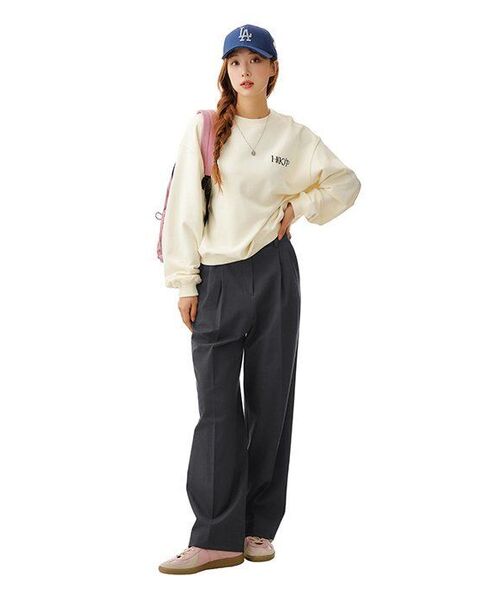 MUSINSA STANDARD WOMAN（ムシンサスタンダードウーマン）の「ウィメンズハイウエストワイドヒドンバンディングスラックス[グレー]（スラックス・レディース・その他・27/28/29/34/30/31/24/25/26/32）」の19枚目の写真