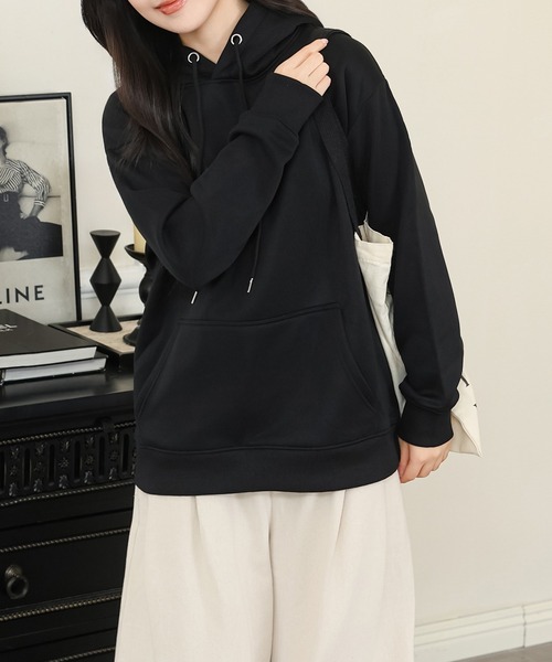 セール】裏起毛 フード付き 長袖 スウェット プルオーバー（パーカー