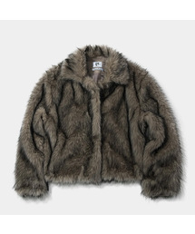 PLACE STUDIO（プレイススタジオ）の「Women's Basic Stan Soft High Neck Crop Fur Jacket [Brown]（ムートンコート）」