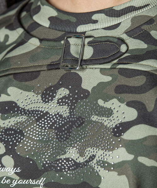 ZIDDY（ジディ）の「ラインストーン・トレーナー(130~160cm)（スウェット・キッズ・グリーン系その他/グレー・140cm/150cm/130cm/FREE）」の6枚目の写真