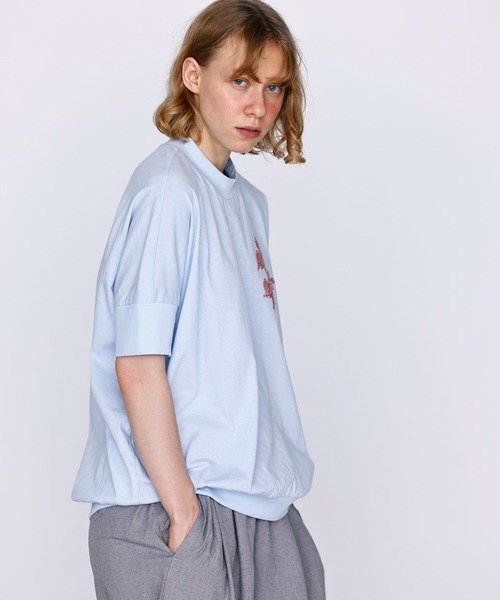 Kelen(ケレン)の「「KELEN / ケレン」刺繍デザイントップス(Tシャツ/カットソー・レディース・チャコールグレー/オフホワイト/サックスブルー・FREE)」の8枚目の写真
