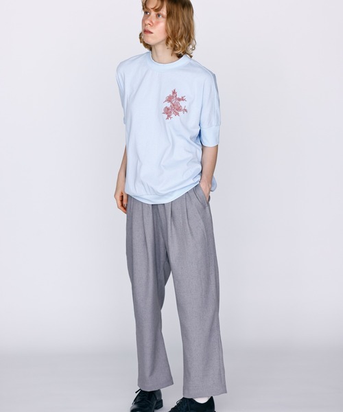 Kelen(ケレン)の「「KELEN / ケレン」刺繍デザイントップス(Tシャツ/カットソー・レディース・チャコールグレー/オフホワイト/サックスブルー・FREE)」の9枚目の写真