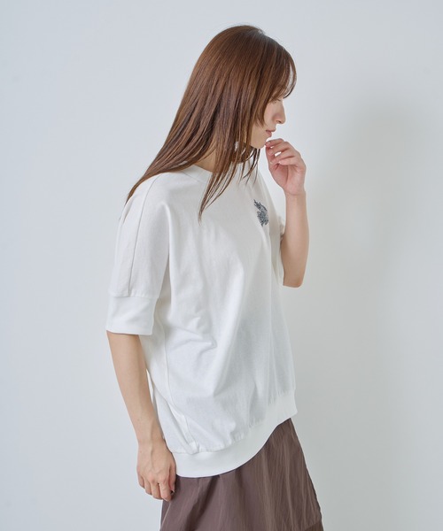 Kelen(ケレン)の「「KELEN / ケレン」刺繍デザイントップス(Tシャツ/カットソー・レディース・チャコールグレー/オフホワイト/サックスブルー・FREE)」の19枚目の写真