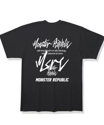 ムーブメント ホワイトレタリングTシャツ ブラック