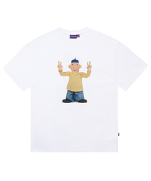 LAUGHER（ラファー）の「[PAT&MAT] Motion Pat T-shirt. - White（Tシャツ/カットソー・メンズ）」