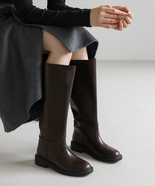 SAPPUN(サプン)の「Renvure ラウンド ロングブーツ (3.5cm)(ブーツ・レディース・ダークブラウン/ブラック・22.5cm/23cm/23.5cm/24cm/24.5cm/25cm/25.5cm)」の5枚目の写真