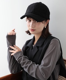 Little＆More（リトルアンドモア）の「無地でシンプルボアキャップ ベルトでサイズ調節が可能（キャップ）」