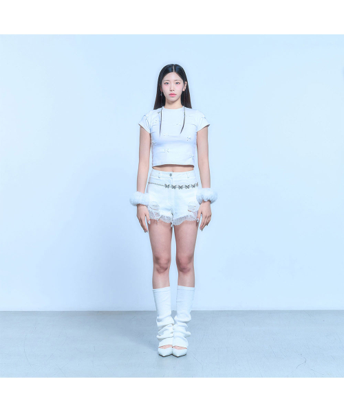 SCHISM INDUCING（スキズムインデューシング）の「RIBBON CHARM T SHIRT_WHITE（Tシャツ/カットソー・レディース・その他・FREE）」の2枚目の写真