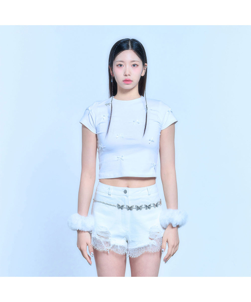 SCHISM INDUCING（スキズムインデューシング）の「RIBBON CHARM T SHIRT_WHITE（Tシャツ/カットソー・レディース・その他・FREE）」の8枚目の写真