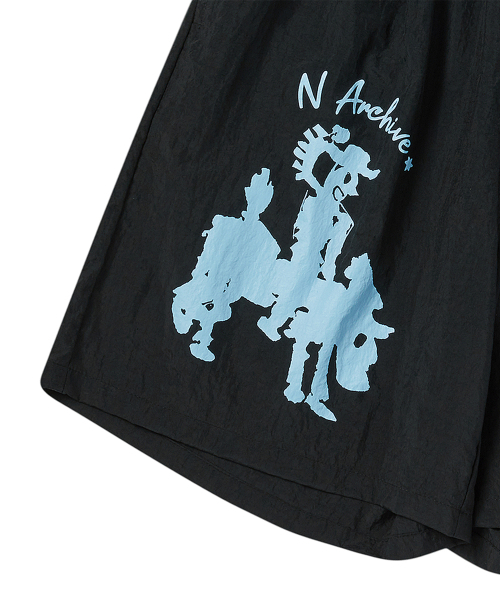 Beyond Closet（-）の「[COLLECTION LINE] ライトウェイトハンドドローイングナイロンバミューダパンツブラック（その他パンツ・レディース・その他・LARGE/SMALL）」の5枚目の写真