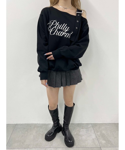 PHILLY（フィリー）の「ベルトオフショルビッグスウェット（スウェット・レディース・グレー/アイボリー/ブラック・FREE）」の10枚目の写真