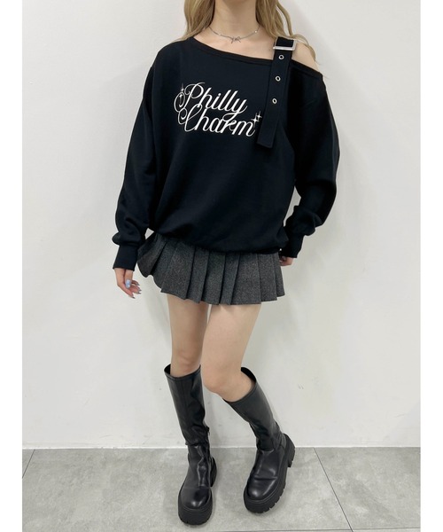 PHILLY（フィリー）の「ベルトオフショルビッグスウェット（スウェット・レディース・グレー/アイボリー/ブラック・FREE）」の11枚目の写真