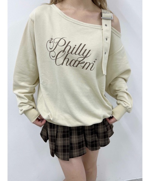 PHILLY（フィリー）の「ベルトオフショルビッグスウェット（スウェット・レディース・グレー/アイボリー/ブラック・FREE）」の4枚目の写真