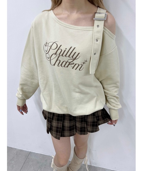 PHILLY（フィリー）の「ベルトオフショルビッグスウェット（スウェット・レディース・グレー/アイボリー/ブラック・FREE）」の5枚目の写真