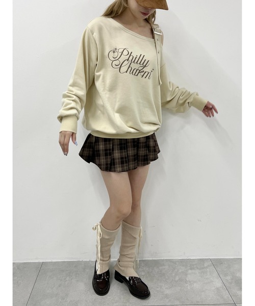 PHILLY（フィリー）の「ベルトオフショルビッグスウェット（スウェット・レディース・グレー/アイボリー/ブラック・FREE）」の6枚目の写真