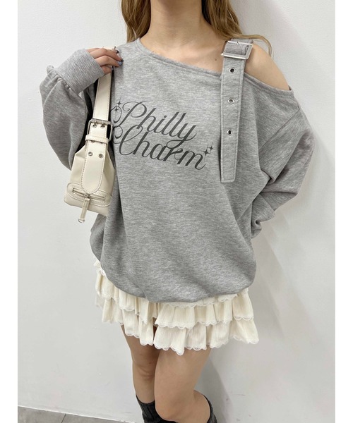 PHILLY（フィリー）の「ベルトオフショルビッグスウェット（スウェット・レディース・グレー/アイボリー/ブラック・FREE）」の13枚目の写真