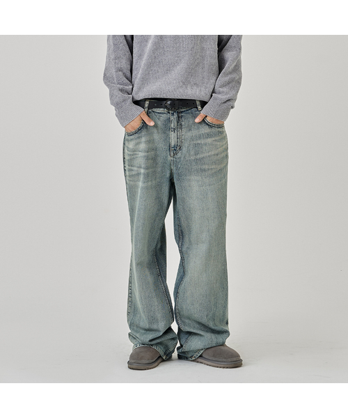 THE-ABON(エイボン)の「パイワイドブーツカットブルー(デニムパンツ・メンズ・ブルー・LARGE/SMALL/MEDIUM)」の1枚目の写真