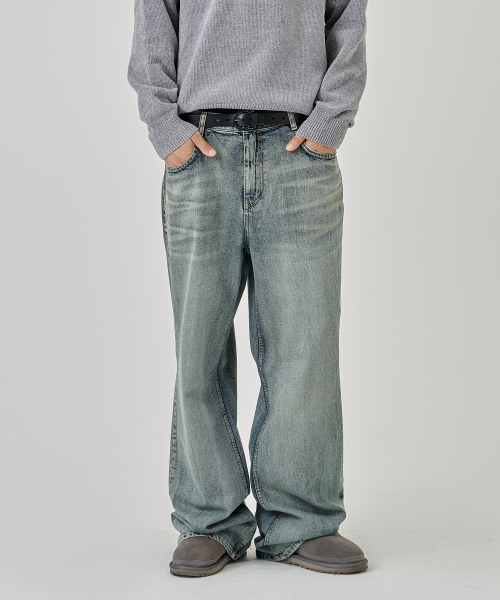 THE-ABON(エイボン)の「パイワイドブーツカットブルー(デニムパンツ・メンズ・ブルー・LARGE/SMALL/MEDIUM)」の3枚目の写真